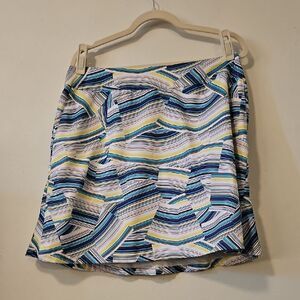 Tail Women's Mini Skort - Blue, Green, White Stripes